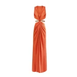Gemy Maalouf Draped Dress with Beaded Belt
