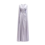 Gemy Maalouf Draped Dress with Cape-Like Sleeves