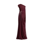 Gemy Maalouf Draped Dress with Cape Sleeve