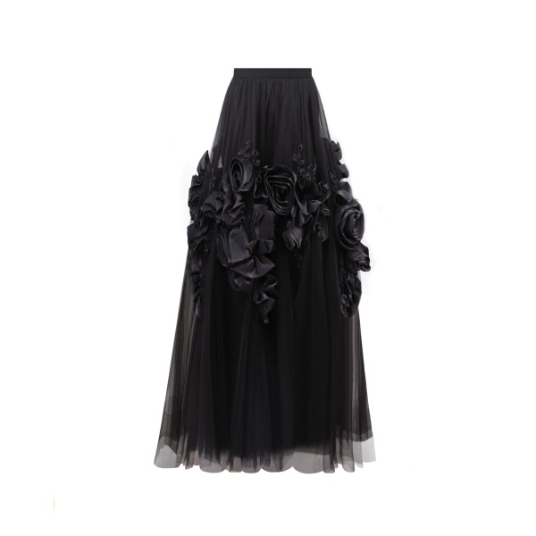 Gemy Maalouf Draped Florals Midi Dress