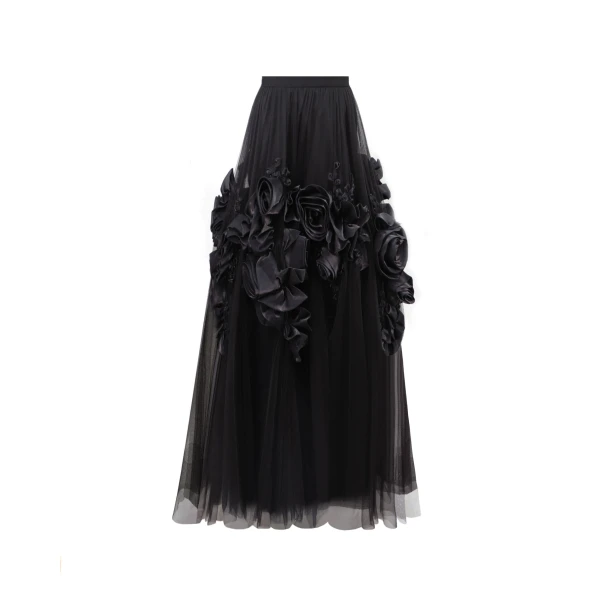 Gemy Maalouf Draped Florals Midi Dress