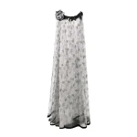 Gemy Maalouf Draped Shoulder Flower Kaftan