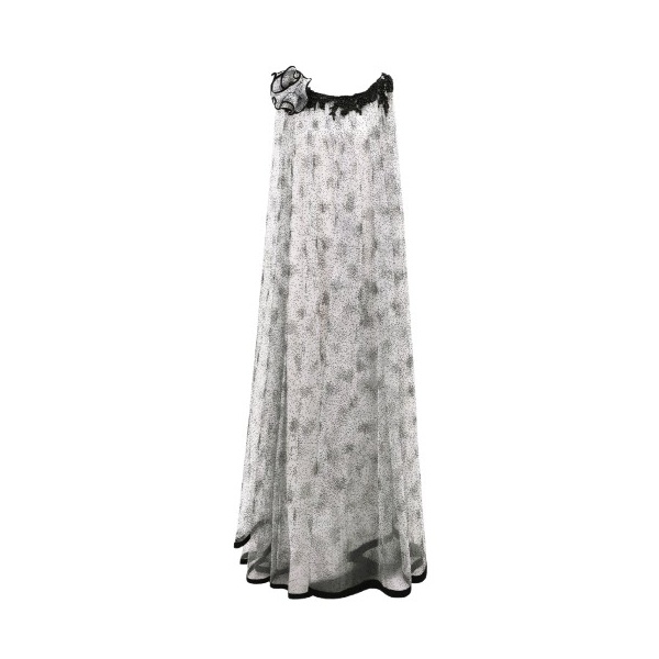 Gemy Maalouf Draped Shoulder Flower Kaftan