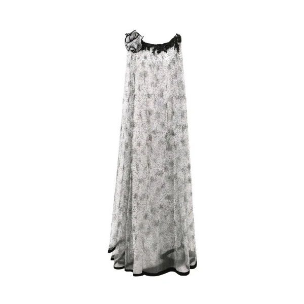 Gemy Maalouf Draped Shoulder Flower Kaftan