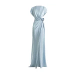 Gemy Maalouf Draped V-Neck Dress with Flower Detail