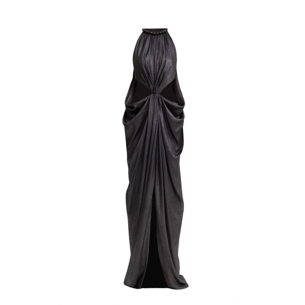 Gemy Maalouf Embellished Draped Lamé Dress
