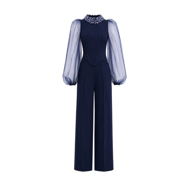 Gemy Maalouf Embellished High-Neck Set