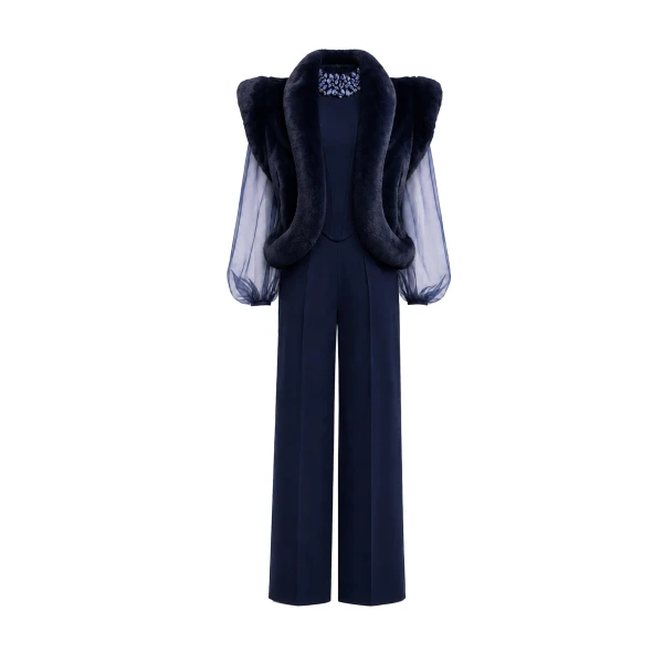 Gemy Maalouf Embellished High-Neck Set