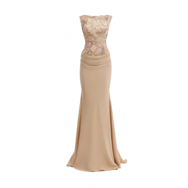 Gemy Maalouf Embroidered Fitted Dress