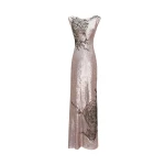 Gemy Maalouf Embroidered Structured Shoulder Dress