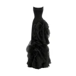 Gemy Maalouf Fitted Scoop-Neck Dress with Sculpted Flowers