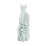 Gemy Maalouf Fitted Scoop-Neck Dress with Sculpted Flowers