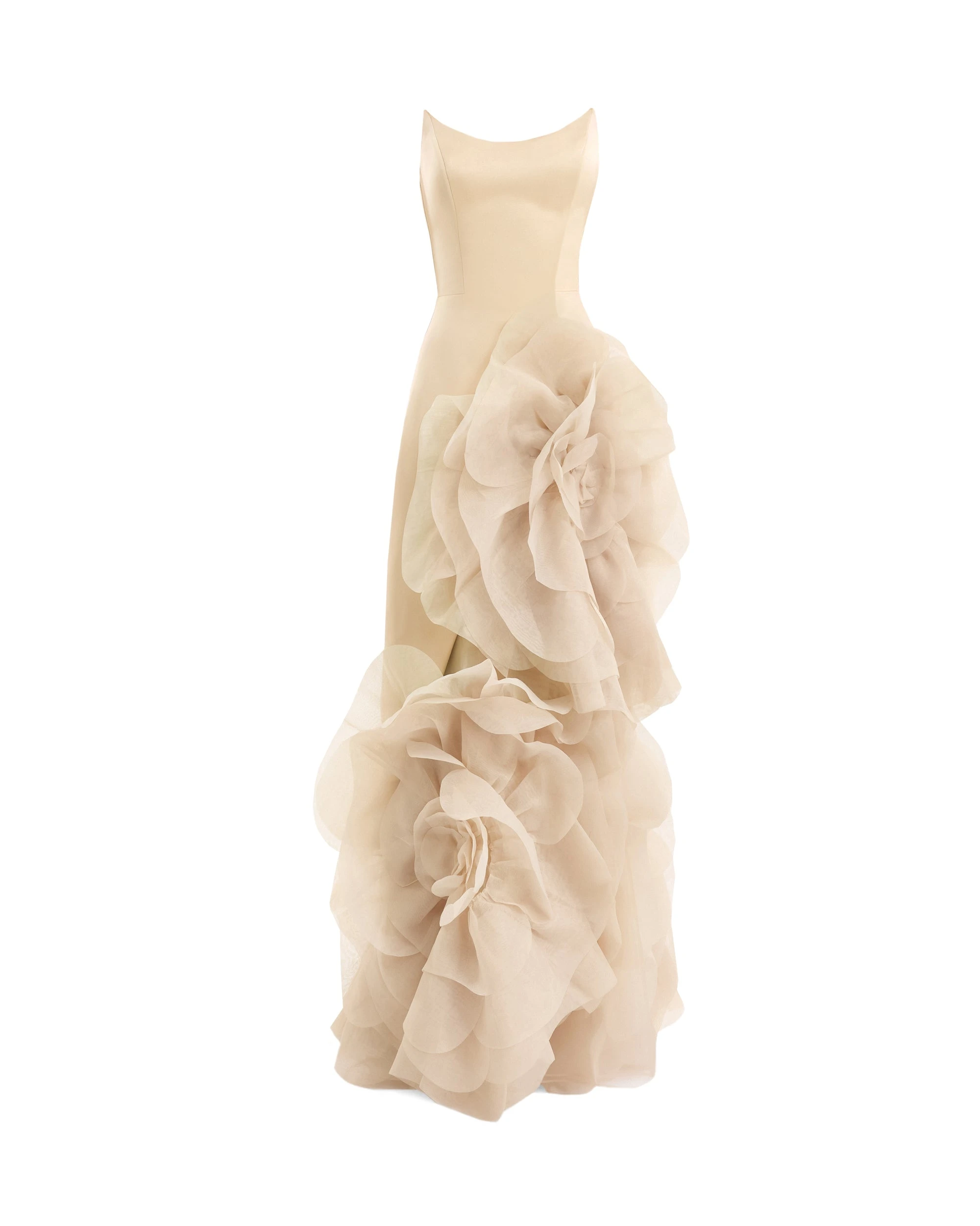 Gemy Maalouf Fitted Scoop-Neck Dress with Sculpted Flowers Gemy Maalouf Fitted Scoop-Neck Dress with Sculpted Flowers