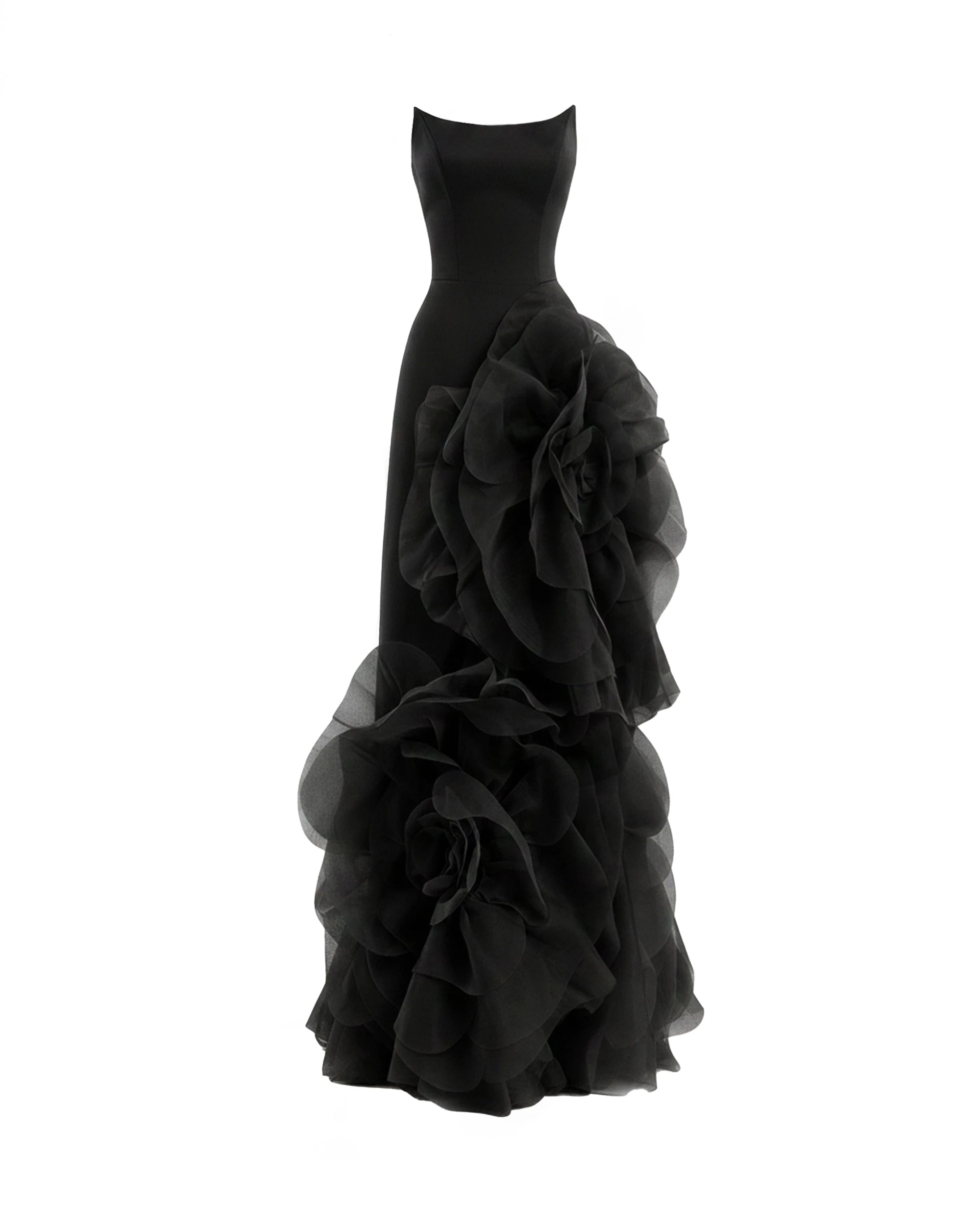 Gemy Maalouf Fitted Scoop-Neck Dress with Sculpted Flowers Gemy Maalouf Fitted Scoop-Neck Dress with Sculpted Flowers