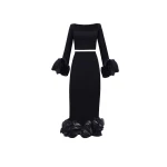 Gemy Maalouf Floral Draping Fitted Set