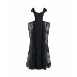 Gemy Maalouf Floral Embroidered Dress with Cap Sleeves