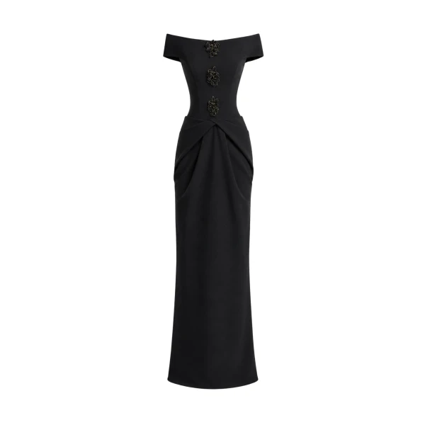 Gemy Maalouf Floral Off-Shoulder Dress