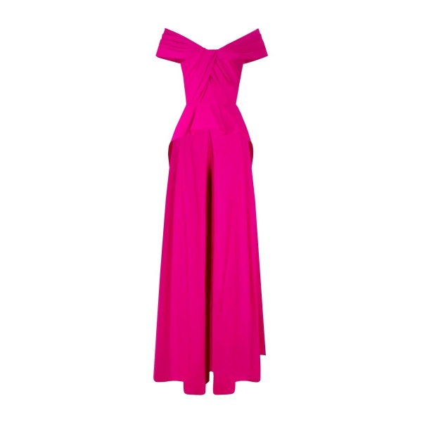Gemy Maalouf Fuchsia Taffeta Set