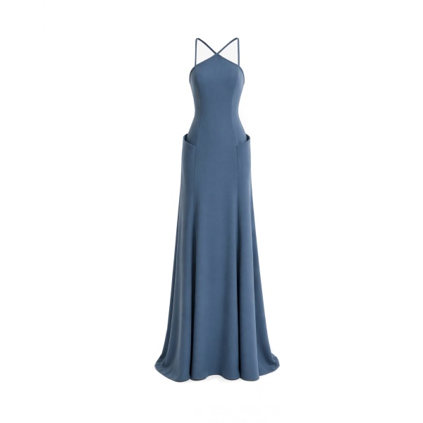 Gemy Maalouf Halter-Neck Dress with Structured Hips