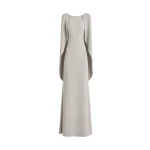Gemy Maalouf High-Neck Dress with Cape Sleeves