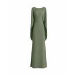 Gemy Maalouf High-Neck Dress with Cape Sleeves