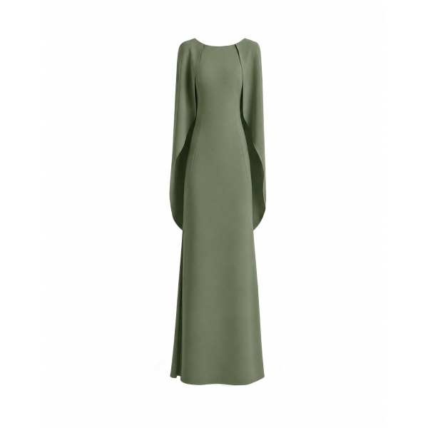 Gemy Maalouf High-Neck Dress with Cape Sleeves