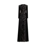 Gemy Maalouf High-Neck Velvet Embroidered Dress