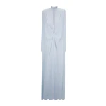 Gemy Maalouf Ice Blue Loose Long Chiffon Kaftan