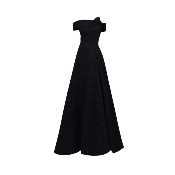 Gemy Maalouf Jacquard Waistline Dress