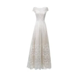 Gemy Maalouf Lace See-Through Back Dress