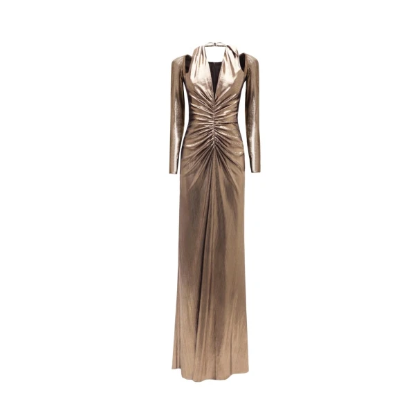 Gemy Maalouf Lamé Jersey Dress with Cut-Outs