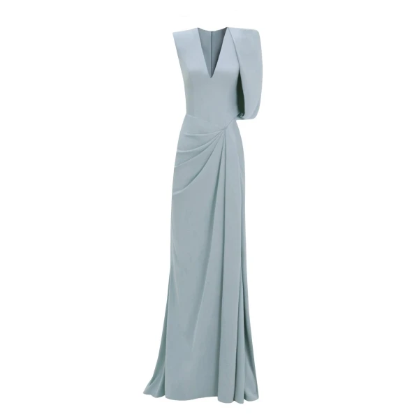 Gemy Maalouf Long Dress With Bolero-Like Sleeve