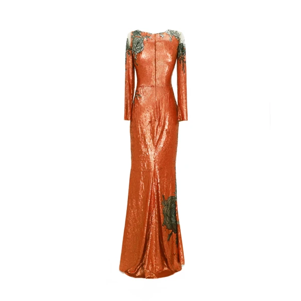 Gemy Maalouf Long Sleeves Embroidered Dress