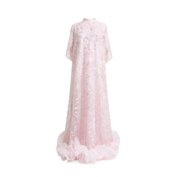 Gemy Maalouf Loose-Cut with Ruffled Hemline Kaftan