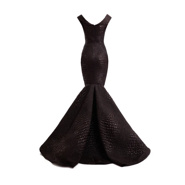 Gemy Maalouf Mermaid Textured Embellished Dress