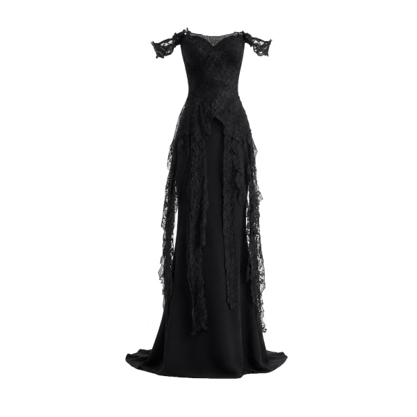 Gemy Maalouf Off-Shoulder Embroidered Corset Set