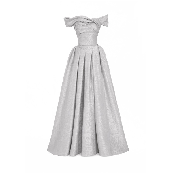 Gemy Maalouf Off-Shoulder Jacquard Dress