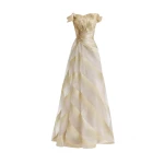 Gemy Maalouf Off-Shoulder Petal Bodice Dress