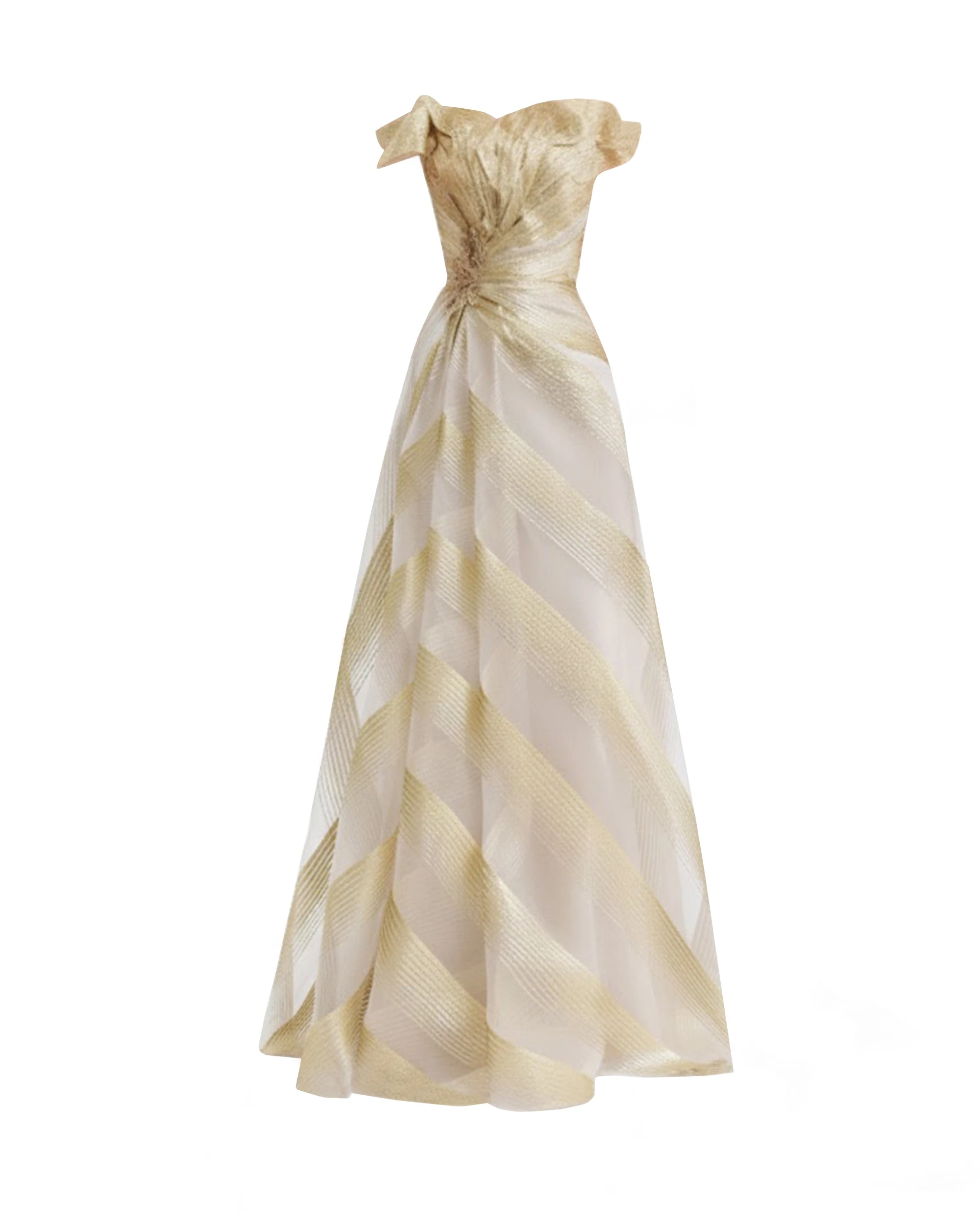 Gemy Maalouf Off-Shoulder Petal Bodice Dress Gemy Maalouf Off-Shoulder Petal Bodice Dress