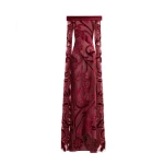 Gemy Maalouf Off-Shoulder Slim Velvet Dress with Long Sleeves