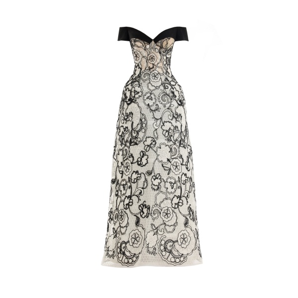 Gemy Maalouf Off-Shoulder Sweetheart Dress