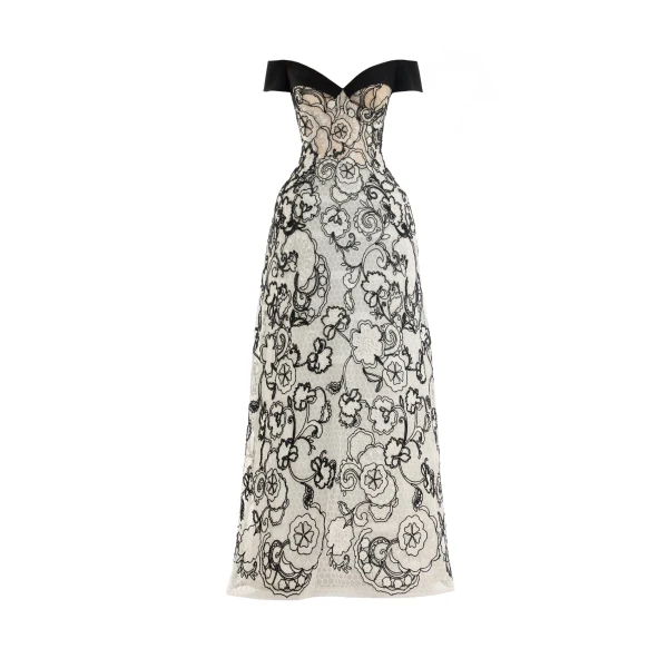 Gemy Maalouf Off-Shoulder Sweetheart Dress