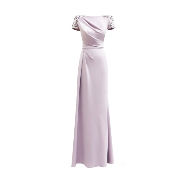 Gemy Maalouf Off-Shoulders Dress with Beaded Sleeves