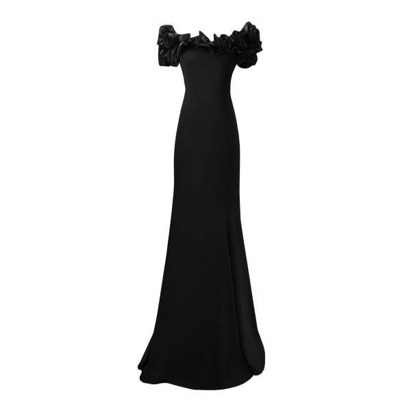 Gemy Maalouf Off-The-Shoulders Crepe Dress