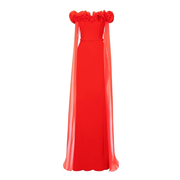 Gemy Maalouf Off-The-Shoulders With Flower Embellisment Dress