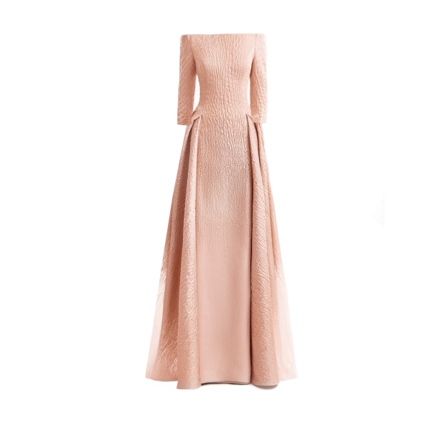 Gemy Maalouf Ombré Off-Shoulder Jacquard Dress