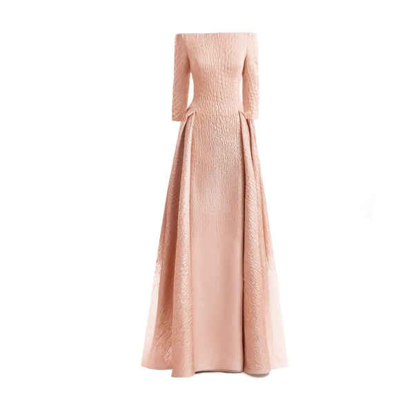 Gemy Maalouf Ombré Off-Shoulder Jacquard Dress