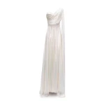 Gemy Maalouf One-Shoulder Draped Chiffon Dress