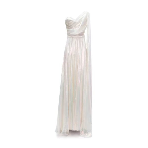 Gemy Maalouf One-Shoulder Draped Chiffon Dress