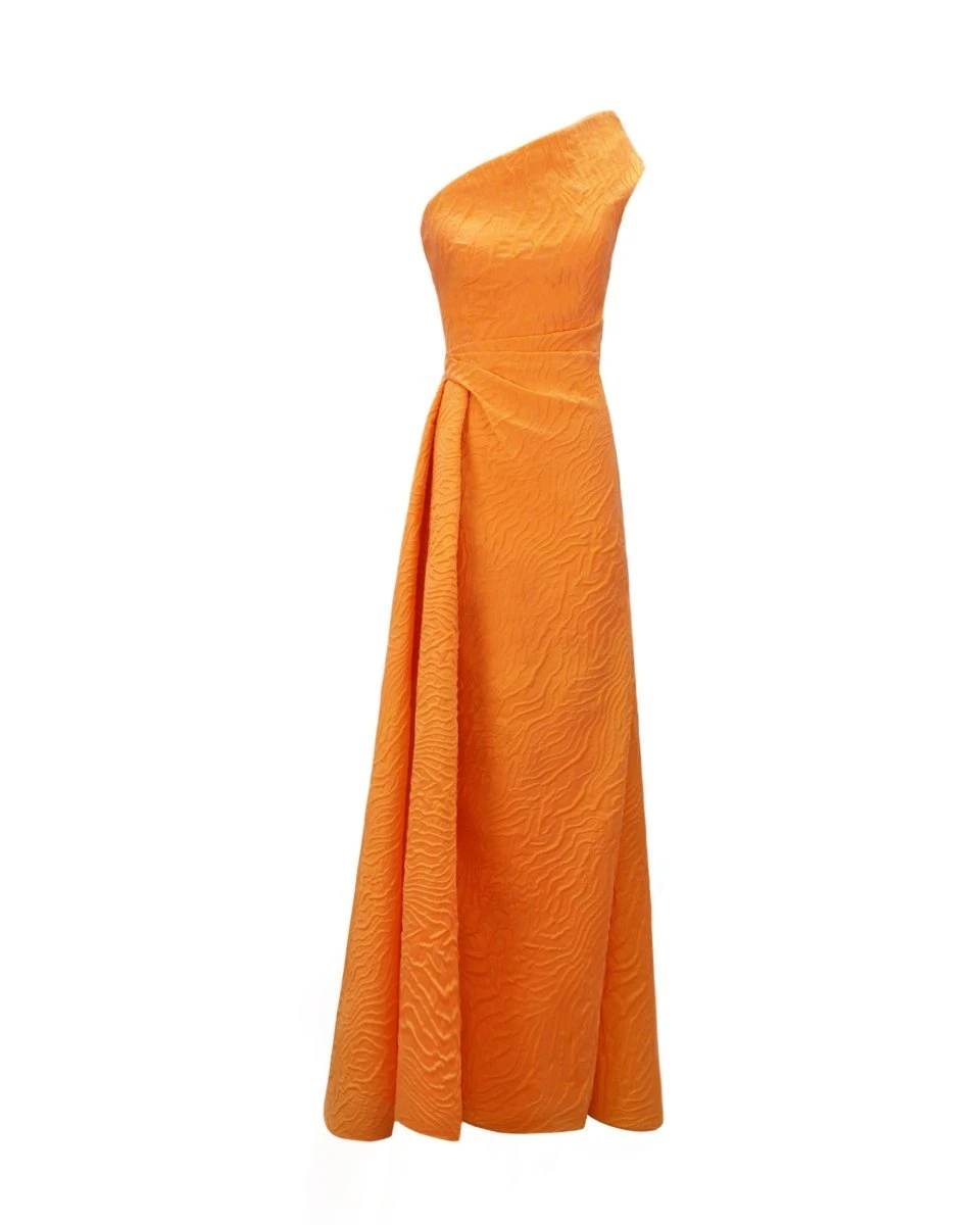 Gemy Maalouf One-Shoulder Dress with Draped Waistline Gemy Maalouf One-Shoulder Dress with Draped Waistline